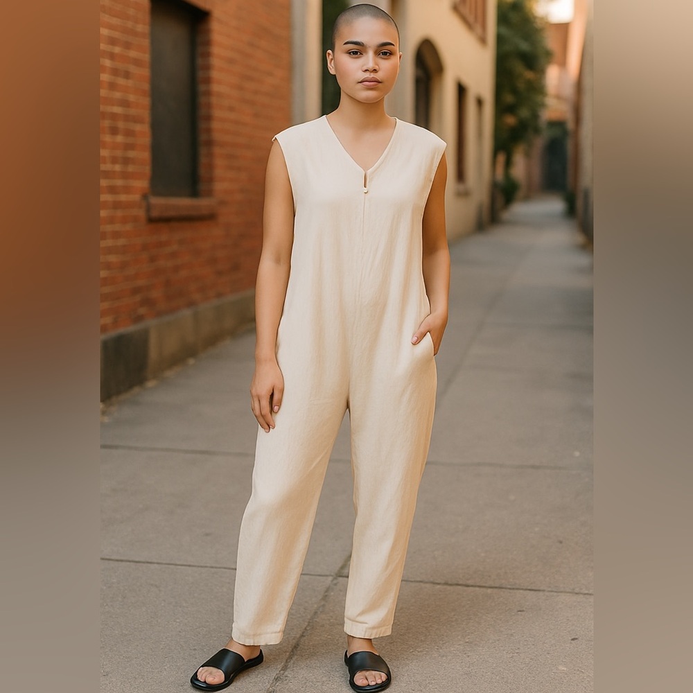Black Crane gathered jumpsuit XL